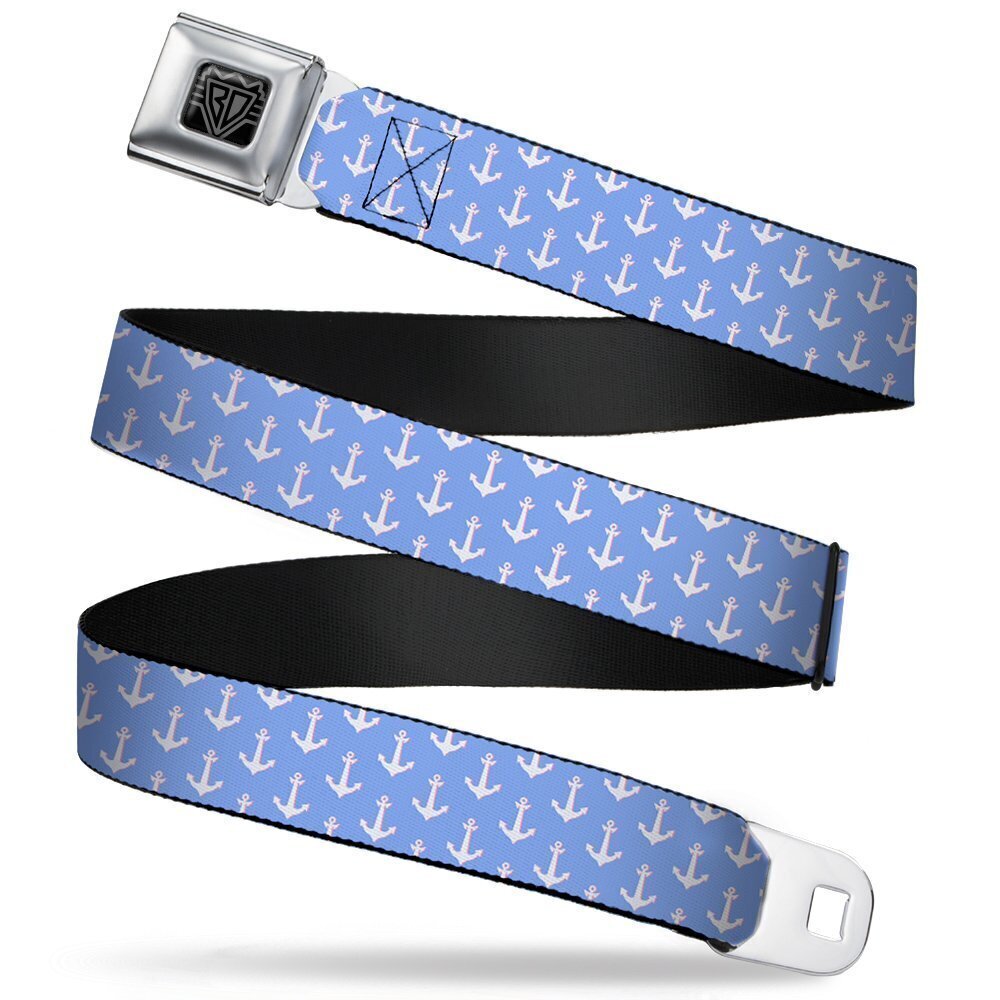 5777 Seatbelt Belt - Anchor2 Monogram Baby Blue/Baby Pink/White - 1.0" Wide